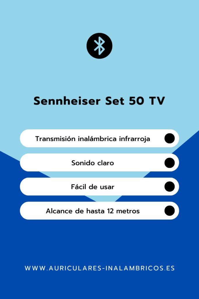 Sistema de auriculares inalámbricos Sennheiser Set 50 TV con su base de transmisión y carga.