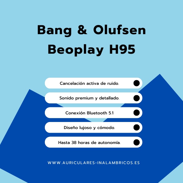 Auriculares de diadema de lujo Bang & Olufsen Beoplay H95 con su estuche de aluminio.
